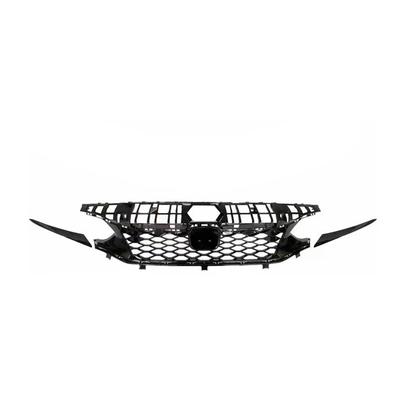 Auto Frontgrill Für Civic 11th Hatchback Nur 2022 2023 2024 Für Typ R Stil Vorderen Grill Racing Grill Mesh Grid Oberen Stoßstange Haube Abdeckung Trim Front Kühlergrille(Without Sensor Hole) von SPUFKGE