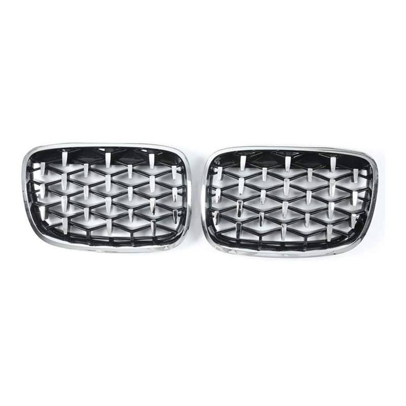 Auto Frontgrill Kühlergitter 1 Paar Auto Front Nierengrill Stoßstange Für 2er F45 228i 220i 235i 2013 2014 2015 2016 2018 Diamond Star Style Grill(All Silver) von SPUFKGE