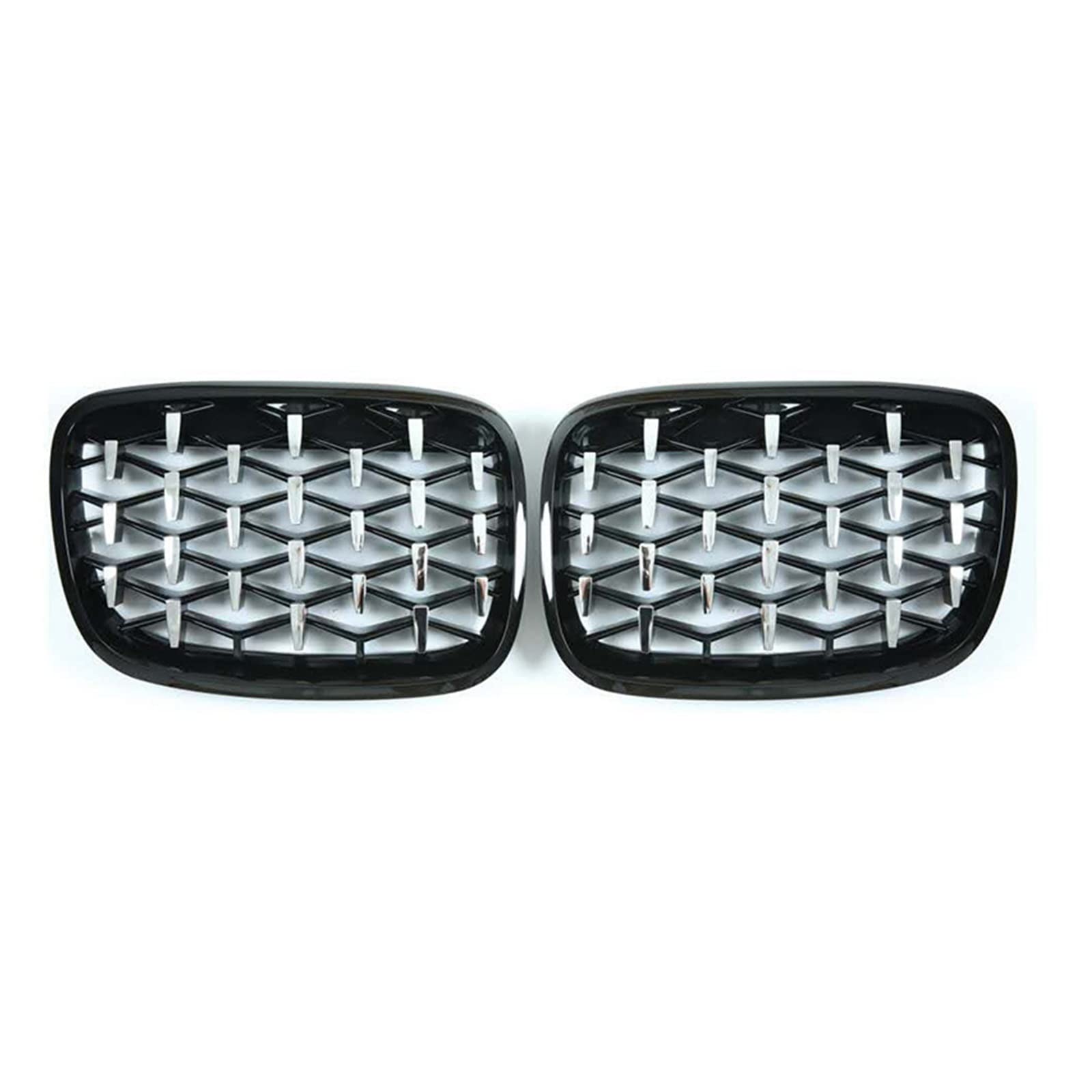 Auto Frontgrill Kühlergitter 1 Paar Auto Front Nierengrill Stoßstange Für 2er F45 228i 220i 235i 2013 2014 2015 2016 2018 Diamond Star Style Grill(Silver and Black) von SPUFKGE