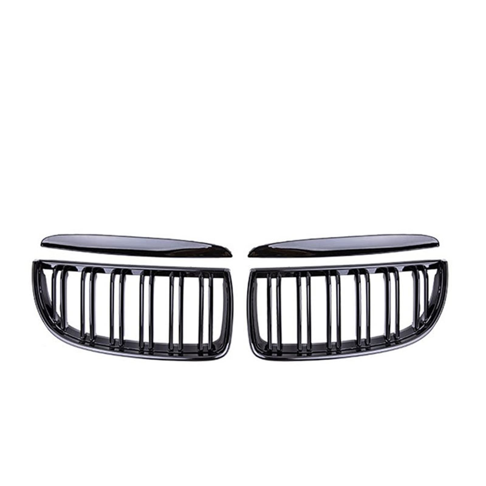 Auto Frontgrill Kühlergitter 1 Paar Frontgrill Mit Niere, Doppellinien-Lamellen Für 3er E90 E91 320i 323i 328i 335i 2005 2006 2007 2008 Kühlergrill(Gloss Black) von SPUFKGE