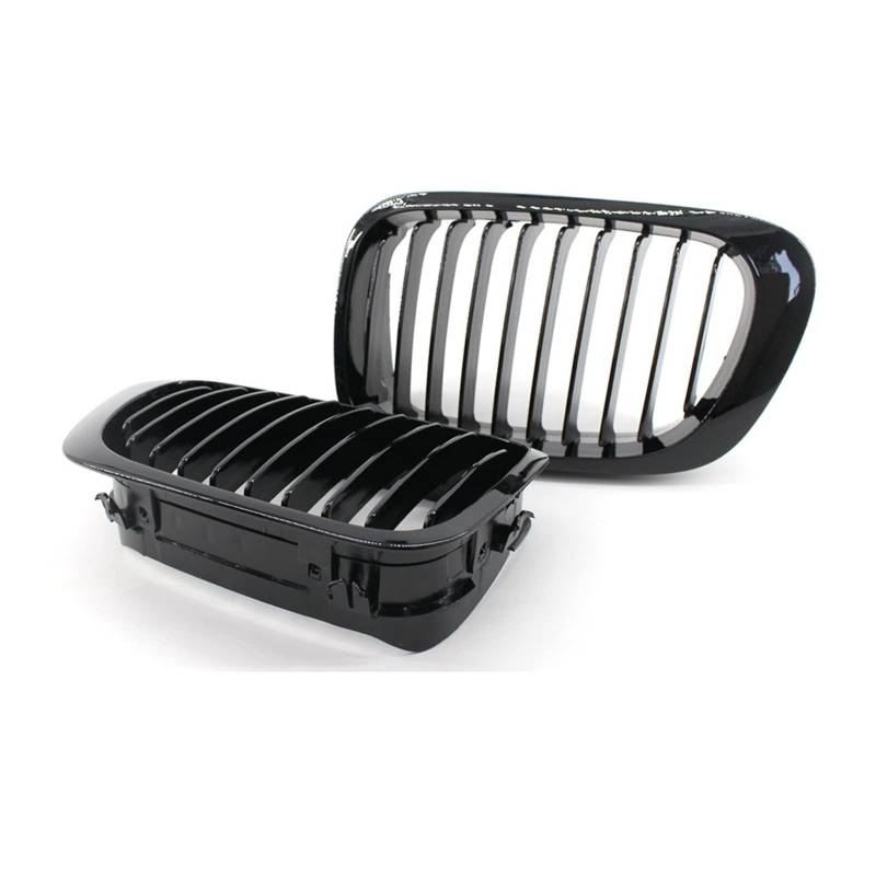 Auto Frontgrill Kühlergitter 1 Paar Nierengrill Für Die Frontstoßstange 1 Lamellen-Renngrill Für 3er-Serie E46 2/4-türig 1998 1999 2000 2001 Schwarz Glänzend Auto-Styling(2 Door Gloss Black) von SPUFKGE