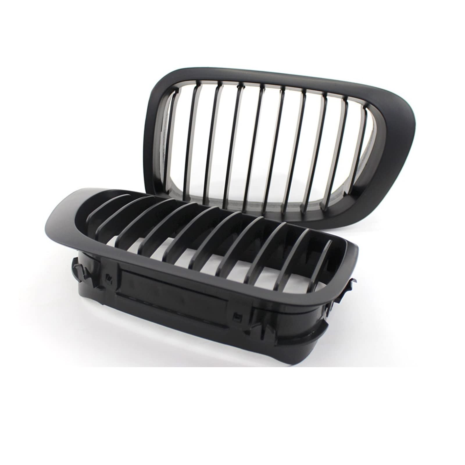 Auto Frontgrill Kühlergitter 1 Paar Nierengrill Für Die Frontstoßstange 1 Lamellen-Renngrill Für 3er-Serie E46 2/4-türig 1998 1999 2000 2001 Schwarz Glänzend Auto-Styling(2 Door Matte Black) von SPUFKGE