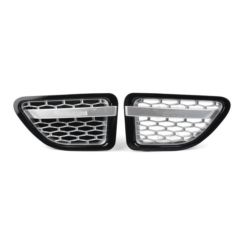 Auto Frontgrill Kühlergitter 2 STÜCKE Vorderseite Kotflügel Air Vent Grille ABS Grill Für Land Für Rover L320 Für Range Für Rover Sport 2005 2006 2007 2008 2009 Auto Styling(Black Silver Silver) von SPUFKGE