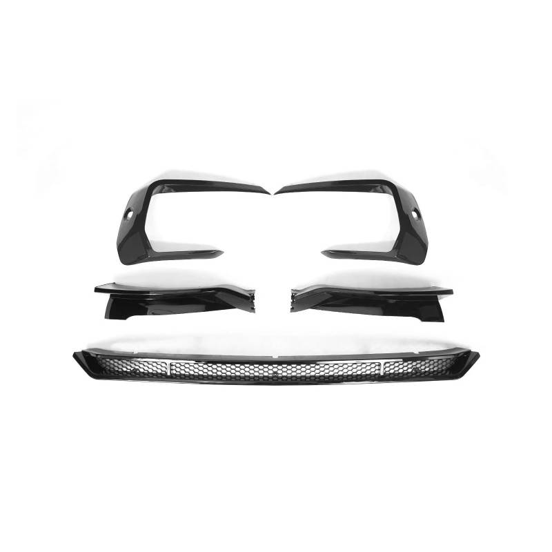 Auto Frontgrill Kühlergitter 5 Teile/Satz Glanz Schwarz Stil Front Splitter Lip Für VW T6.1 Für Transporter 2019 2020 2021(with Hole) von SPUFKGE