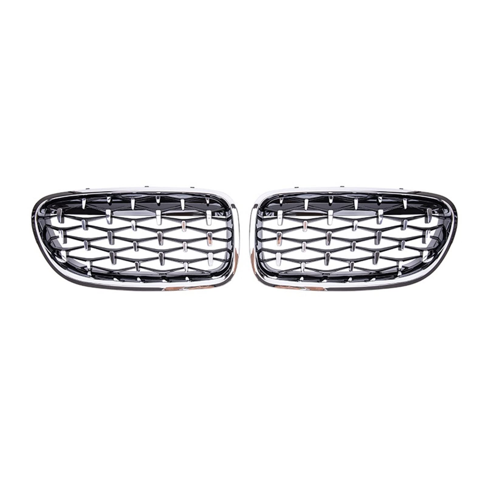 Auto Frontgrill Kühlergitter Auto Front Nieren Stoßstange Grill Gitter Diamant Stil Racing Grille Für 5 Series F10 F11 F18 520 523 525 530i M5 2010-2013 2014 2015 2016 2017(All Silver) von SPUFKGE