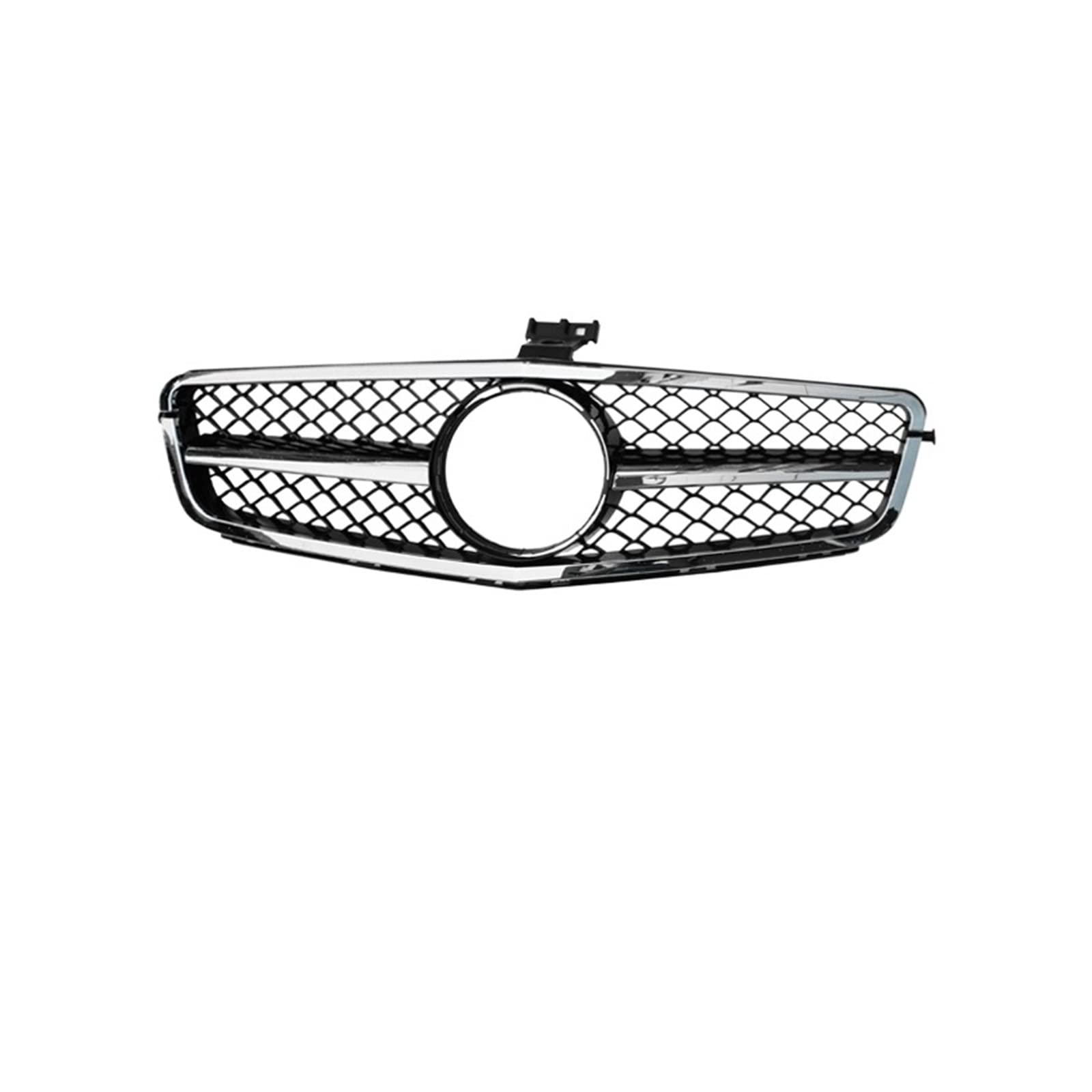 Auto Frontgrill Kühlergitter C63 Style Car Racing Front Upper Grille Für C-Klasse W204 Grille C180 C200 C300 C350 200 Frontgrill(All Chrome) von SPUFKGE