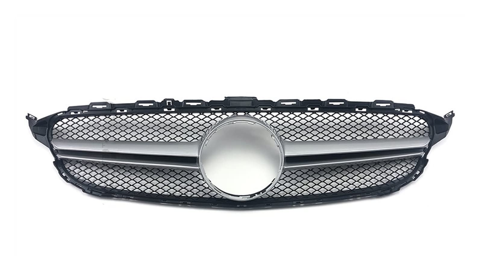 Auto Frontgrill Kühlergitter Coupe-Frontgrill Für Benz W205 Grill C205 S205 C43 C 2014 2015 2016 2017 2018 2019 2020 2021 C250 C300 C200 C260 C180(14-18 Chrome Silvery -c) von SPUFKGE