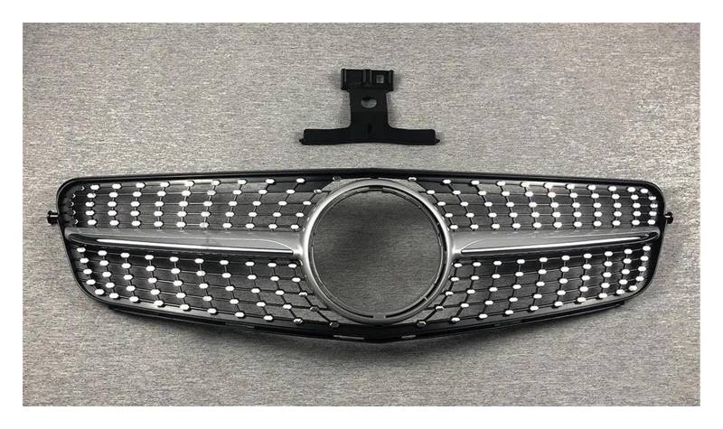 Auto Frontgrill Kühlergitter Diamant Stil Gitter Front Grill Für Benz C Klasse W204 07 2008 2009 2010 2011 2012 2013 2014 C350 C180 C200 C250 C300(Chrome Silver) von SPUFKGE