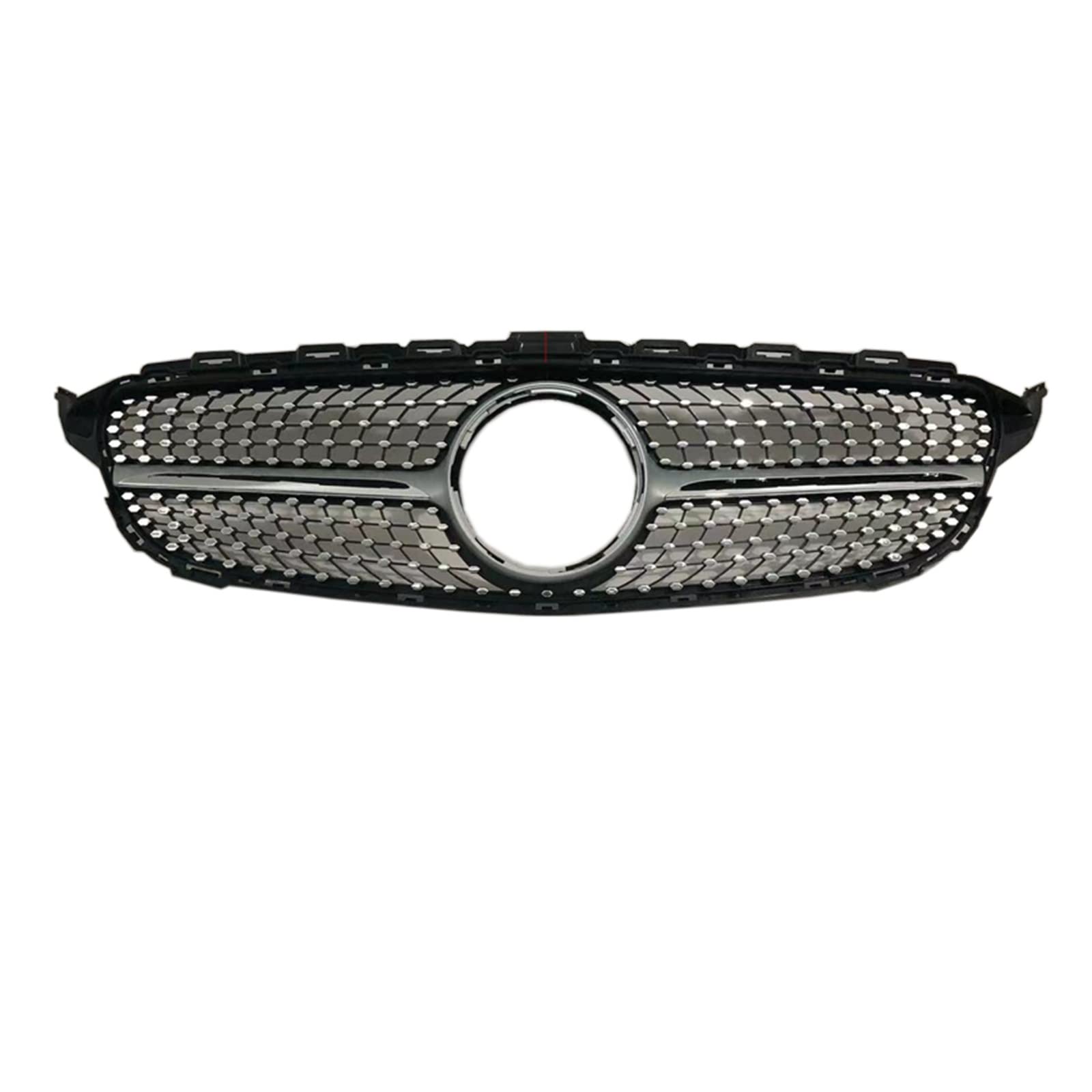 Auto Frontgrill Kühlergitter Diamond for GT Grille Ist Geeignet Für Benz C-Klasse W205 Frontgrill C205 C180 C200 C250 C300 C43 2015+ Front Racing Grill(Silver no Camera) von SPUFKGE