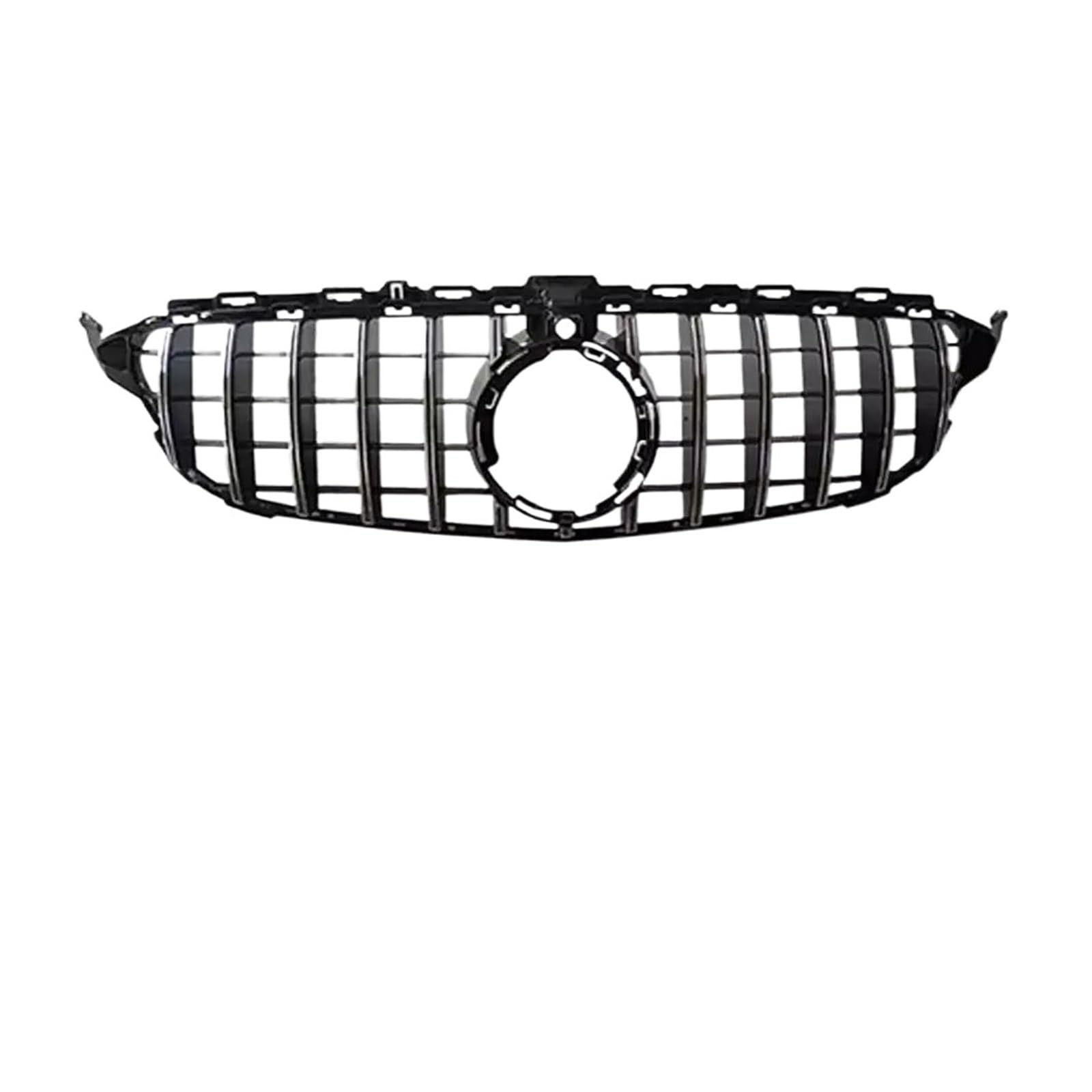 Auto Frontgrill Kühlergitter Front Hood Grille Racing Stoßstange Grill Für Benz C Klasse W205 C63 Für AMG 2014-2015 2016 2017 2018 2019 2020 2021 Upgrade Mittleren Mesh Facelift(2014-2018 Silvery) von SPUFKGE