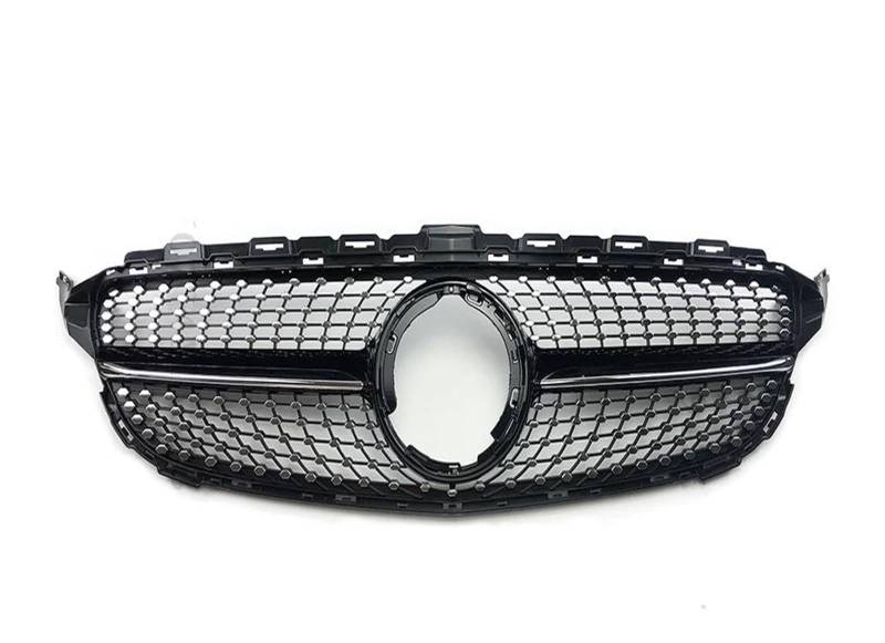 Auto Frontgrill Kühlergitter Fronthaubengrill Racing Stoßstangengrill Diamond Style Mesh Für W205 Für Benz C C205 S205 2014-2015 2016 2017 2018 2019 2020 2021 Facelift(19-21 Glossy Black) von SPUFKGE