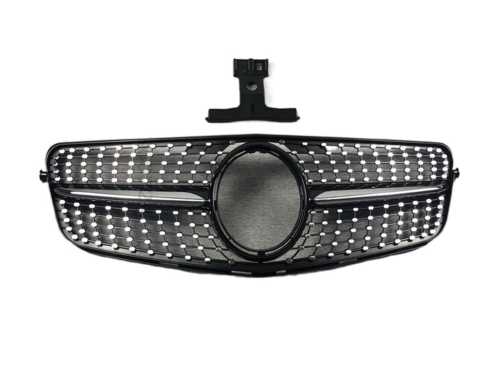 Auto Frontgrill Kühlergitter Für Benz C Klasse W204 07 2008 2009 2010 2011 2012 2013 2014 C180 C200 C250 C300 C350 Diamant Stil Gitter Vorne Grill(Glossy Black) von SPUFKGE