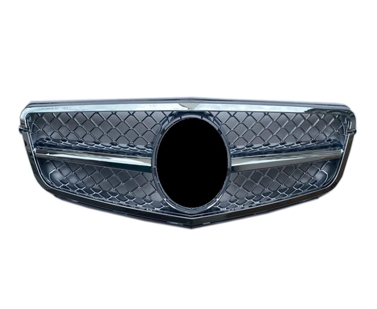 Auto Frontgrill Kühlergitter Für Benz C-Klasse W204 C180 C200 C300 C350 2008 2009 2010 2011 2012 2013 2014 Racing Stoßstangengrill GT Diamant Für AMG C63 Stil Auto Kühlergrill(Silber) von SPUFKGE