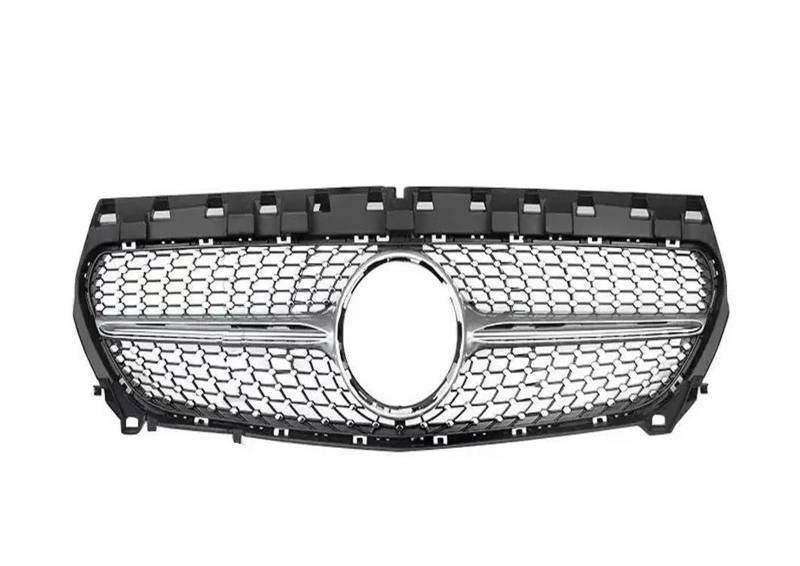 Auto Frontgrill Kühlergitter Für Benz Für CLA C117 W117 220 260 180 200 2013 2014 2015 2016 2017 2018 2019 Für GT Diamond Middle Front Grille Stoßstangengrill(Diamond Silvery) von SPUFKGE