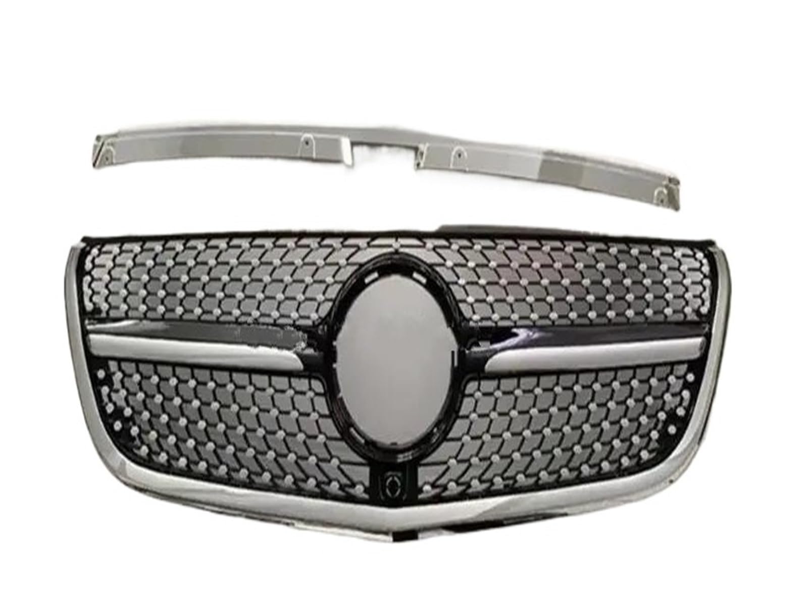 Auto Frontgrill Kühlergitter Für Benz Für Vito W447 2015-2016 2017 2018 2019 Diamantgrill Schwarz Silber Für V260 V250 Frontstoßstange Renngrill(Schwarz) von SPUFKGE