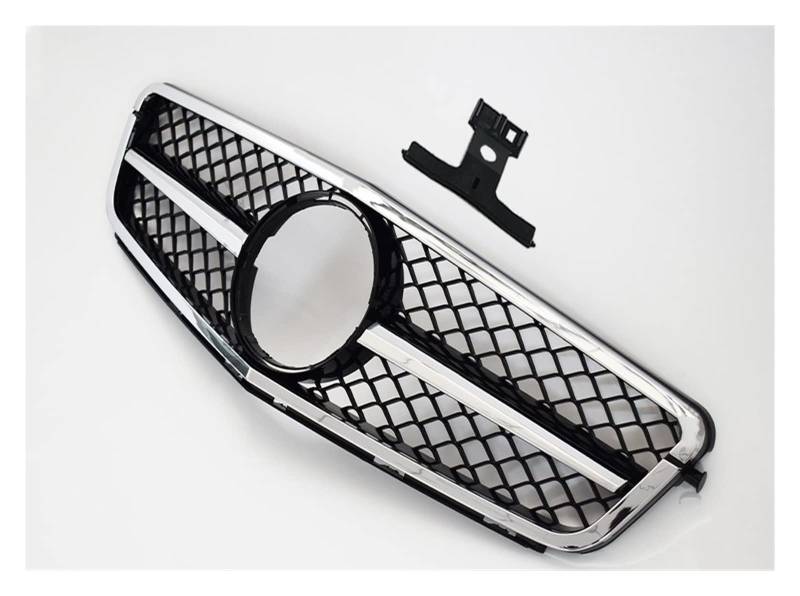 Auto Frontgrill Kühlergitter Für Benz W204 C204 S204 C43 C 2007-2014 Für AMG Für GT R Diamond Style Grid Tuning Zubehör Fronteinlassgitter Stoßstangengrill(Full Silvery) von SPUFKGE