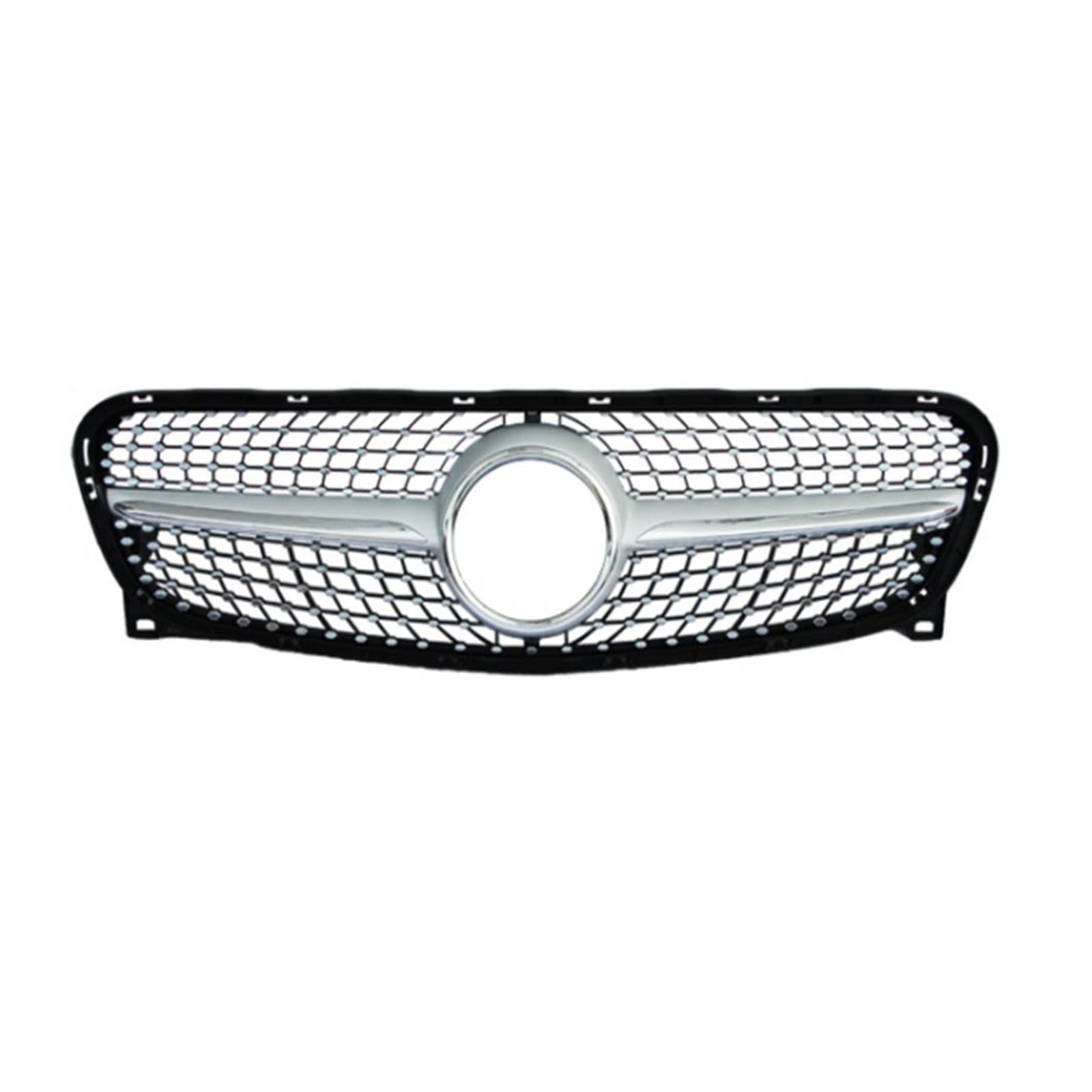 Auto Frontgrill Kühlergitter Für Benz X156 Für GLA Klasse GLA200 GLA250 GLA45 Für AMG 2014 2015 2016 Diamond Style Frontstoßstange Racing Grille Mesh(Silber) von SPUFKGE