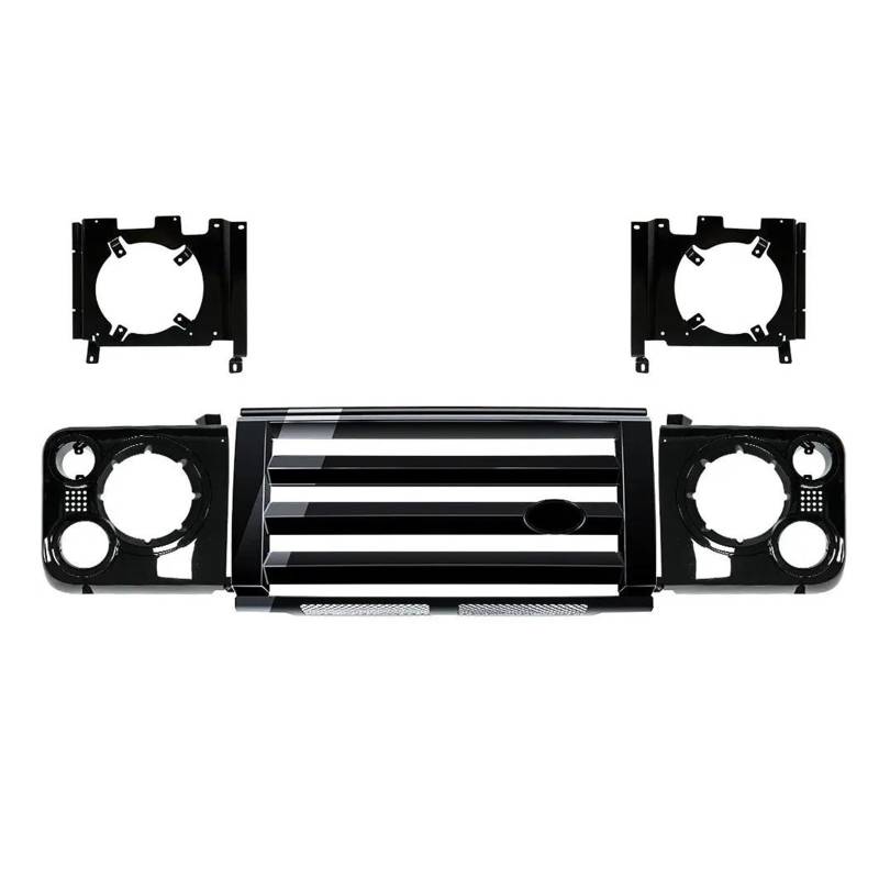 Auto Frontgrill Kühlergitter Für Land Für Rover Für Defender Für SVX Autoteile Auto-Styling-Tuing Vorne Mitte ABS Adventure Edition Style Kühlergrill(Glossy Black) von SPUFKGE