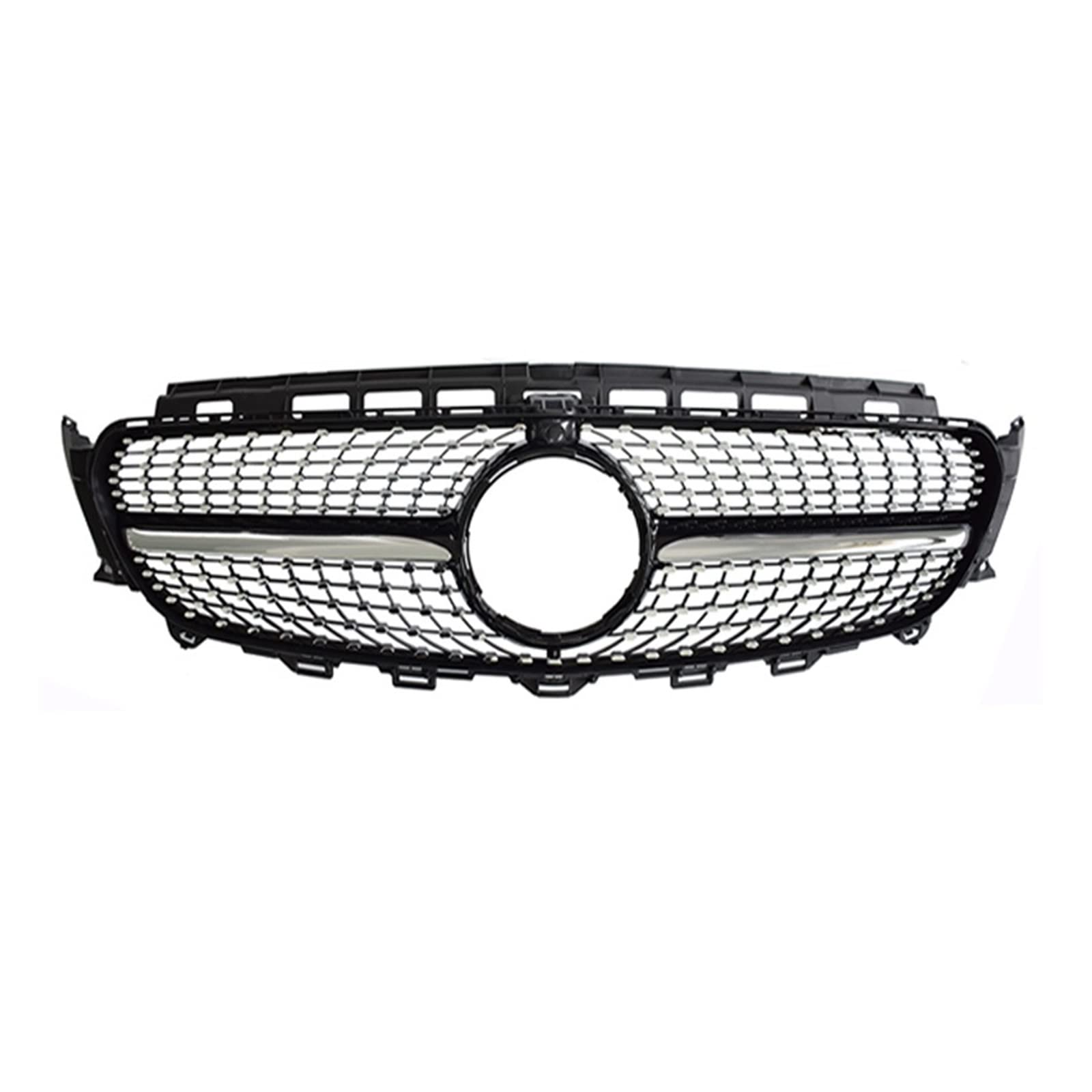 Auto Frontgrill Kühlergitter Für W213 E43 E450 Frontstoßstange Racing Grill Für E Klasse 2016 E200 E300 E250 Ohne Center E320 E350 Diamanten Grille(Schwarz) von SPUFKGE