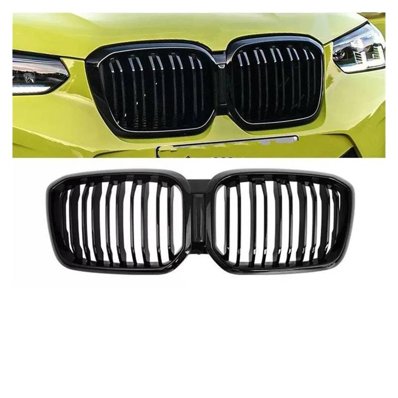 Auto Frontgrill Kühlergitter Für X3 G01 / X4 G02 2022 2023 Für SDrive20i Für XDrive20i M40i Für Sport Stil Front Nieren Grills SUV Auto Tuning Grille(22-23 Dual Slat) von SPUFKGE