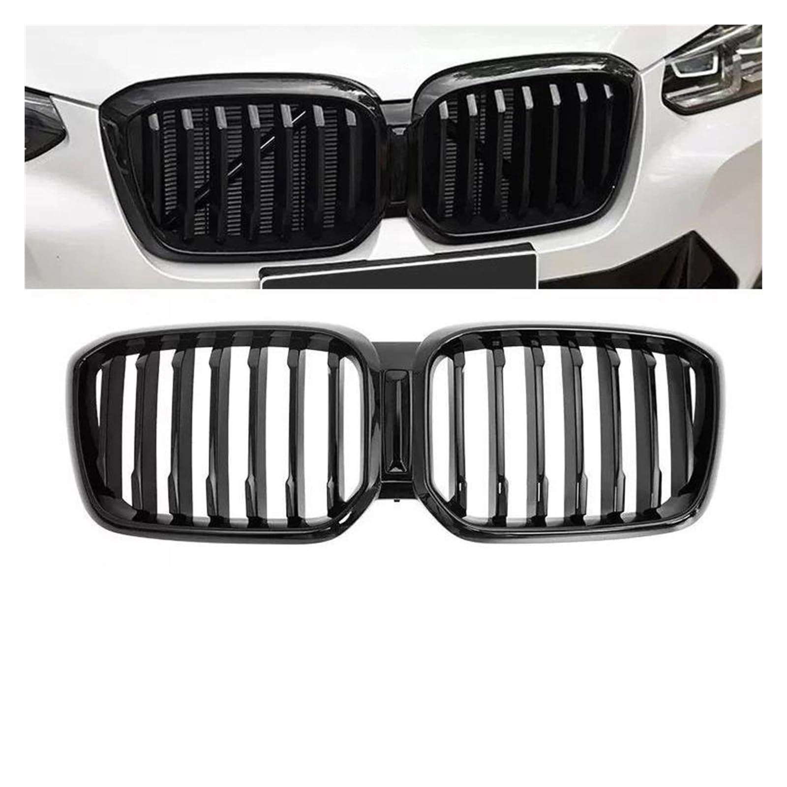 Auto Frontgrill Kühlergitter Für X3 G01 / X4 G02 2022 2023 Für SDrive20i Für XDrive20i M40i Für Sport Stil Front Nieren Grills SUV Auto Tuning Grille(22-23 Single Slat) von SPUFKGE