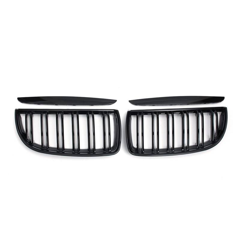 Auto Frontgrill Kühlergitter Paar Front Doppel Lamellen Sport Nieren Grill Für E90 E91 4 Tür 2005 2006 2007 2008 Racing Grills(Gloss Black) von SPUFKGE