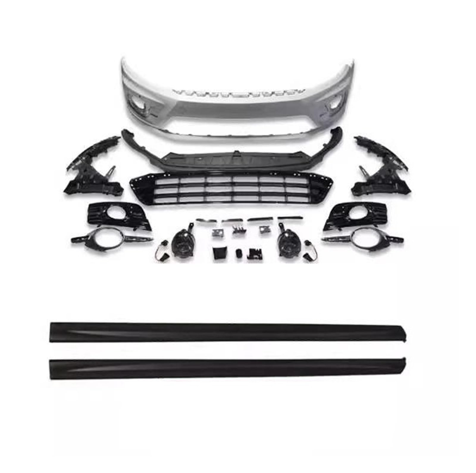 Auto Frontgrill Kühlergitter Unlackiertes Body Kit Für Frontstoßstange Für VW Für Passat CC 2013-2018 2019 2020 Modifizierte Seitenschweller Im Rliine-Stil Heckflügel Hecklippe(Body kit 1) von SPUFKGE