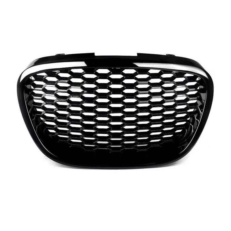 Auto Frontgrill Kühlergitter Vorderer Wabengrill Mesh-Kühlergrill Ohne Emblem Für Seat Für Leon MK2 1P Für Altea Für Toledo Mk3 2004-2009 Frontstoßstangengrill(Glossy Black) von SPUFKGE