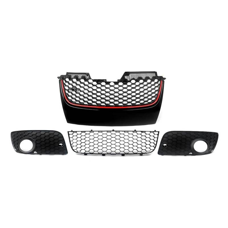 Auto Frontgrill Kühlergitter Vorne Wabengrill-Set Für VW Für Golf MK5 Für Jetta Für GLI Für GTI 2006-2007 2008 2009 von SPUFKGE