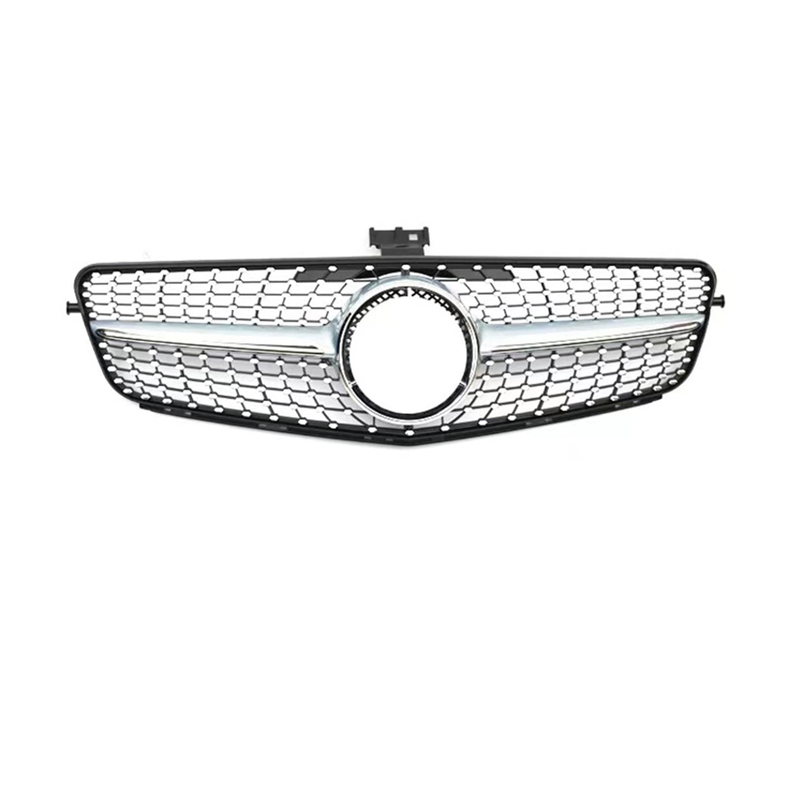 Auto Frontgrill Kühlergitter W204 Für AMG Für GT Grill Schwarz Silber Front Stoßstange Kühler Diamanten Grille Für Benz C Klasse C200 2007 2008 2009 2010 2011 2012 2013 2014(Diamond Silver) von SPUFKGE