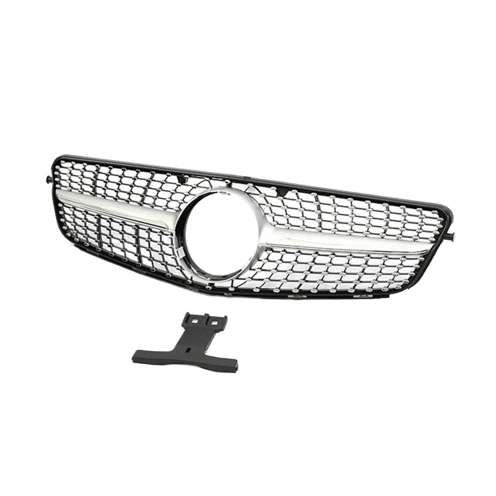 Auto Frontgrill Kühlergitter Zubehör Für Benz C-Klasse W204 2008 2009 2010 2011 2012 2013 Für GT Diamond Style Frontstoßstangengrill Ansaugstutzen Unterer Kühlergrill(Diamond Silver) von SPUFKGE