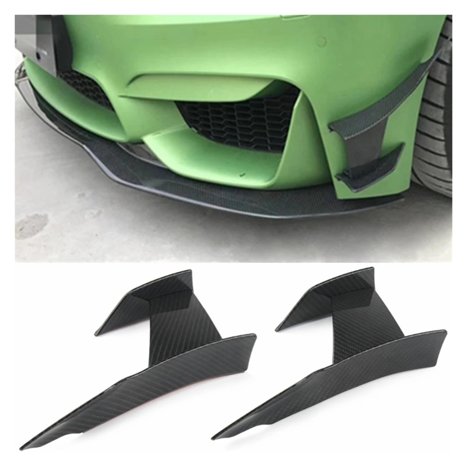 Auto-Frontspoiler Front Spoiler Lippe Für 3Serie F80 Für M3 4Serie F82 F83 Für M4 2015-2019 Lip Fin Splitter Spoiler Canard Aufkleber Glänzend Schwarz Carbon Faser Front Stoßstange(Glossy Black) von SPUFKGE