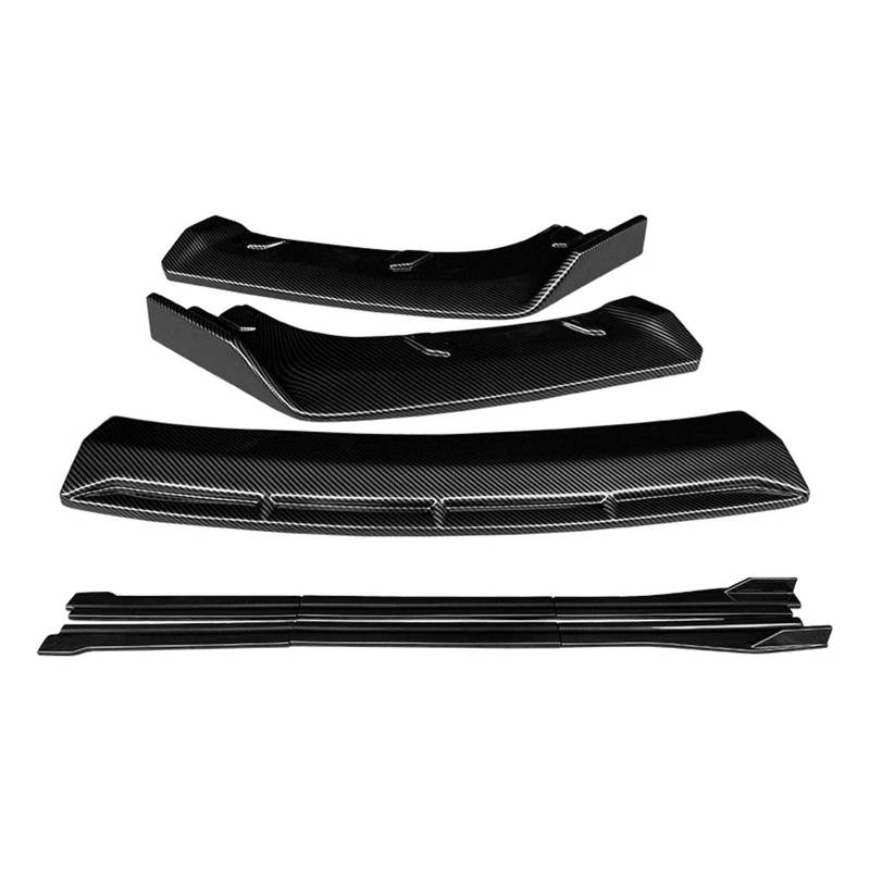 Auto-Frontspoiler Front Spoiler Lippe Für Macan 2018 2019 2020 2021 Auto Front Stoßstange Splitter Lip Body Kit Spoiler Seite Röcke Extensions Zubehör ABS(Kohlefaser-Optik) von SPUFKGE