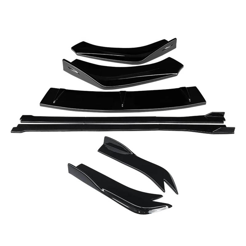 Auto-Frontspoiler Front Spoiler Lippe Für RS6 Für A6 2013-2018 Zubehör Für Die Auto Front Stoßstange Splitter Lip Body Kit Spoiler Seite Röcke Extensions Hinten Wrap Winkel(Gloss Black) von SPUFKGE