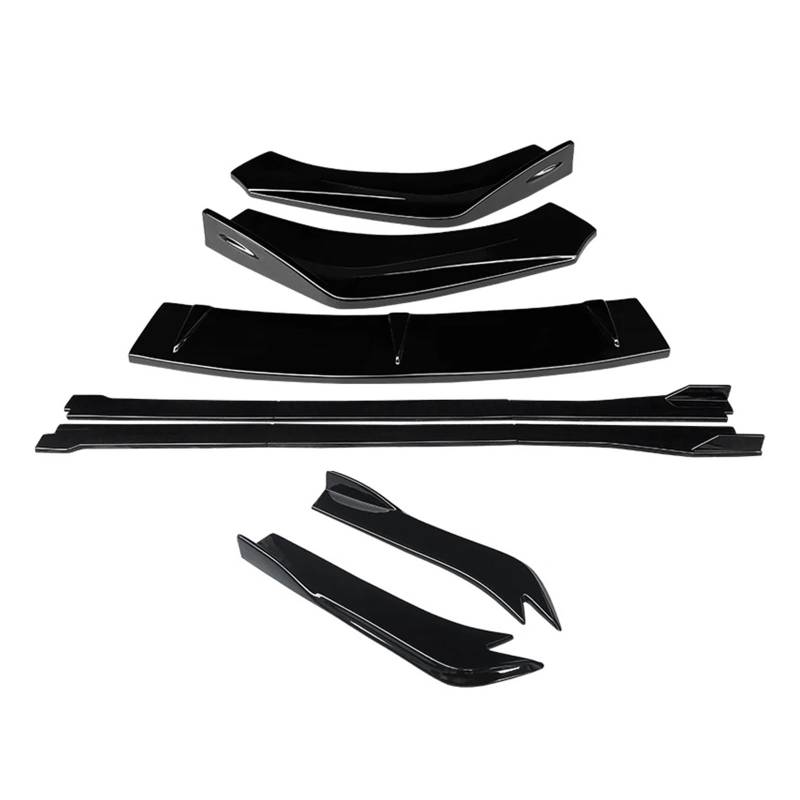 Auto-Frontspoiler Front Spoiler Lippe Für RS7 2014 2015 2016 Auto Front Stoßstange Splitter Lip Body Kit Spoiler Seite Röcke Extensions Hinten Wrap Winkel Zubehör(Gloss Black) von SPUFKGE