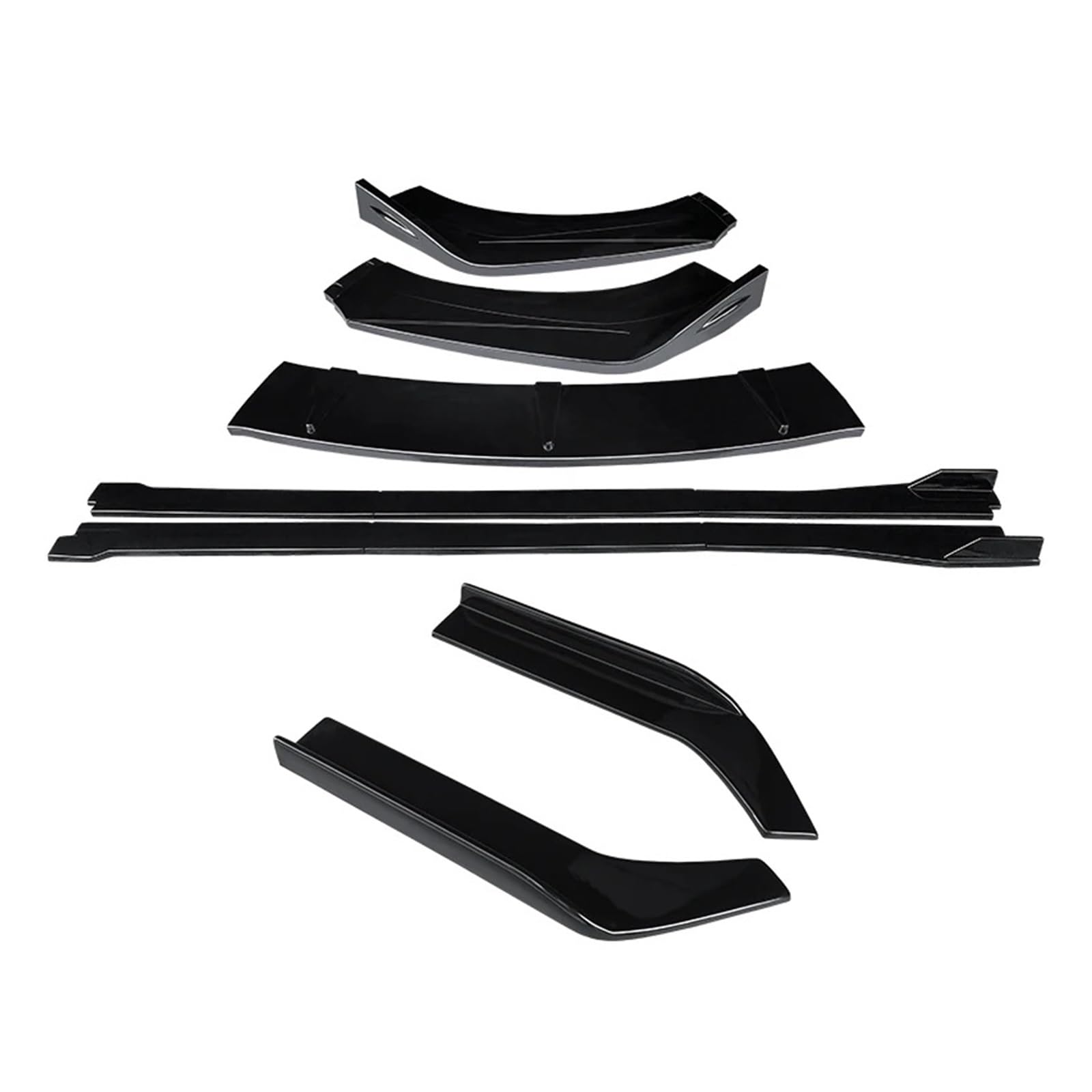 Auto-Frontspoiler Front Spoiler Lippe Für VW Für Passat Für B7 2011-2015 Auto Vordere Stoßstange Lip Body Kit Kinn Spoiler Schutz Seite Röcke Extensions Hinten Wrap Winkel Zubehör(Gloss Black) von SPUFKGE