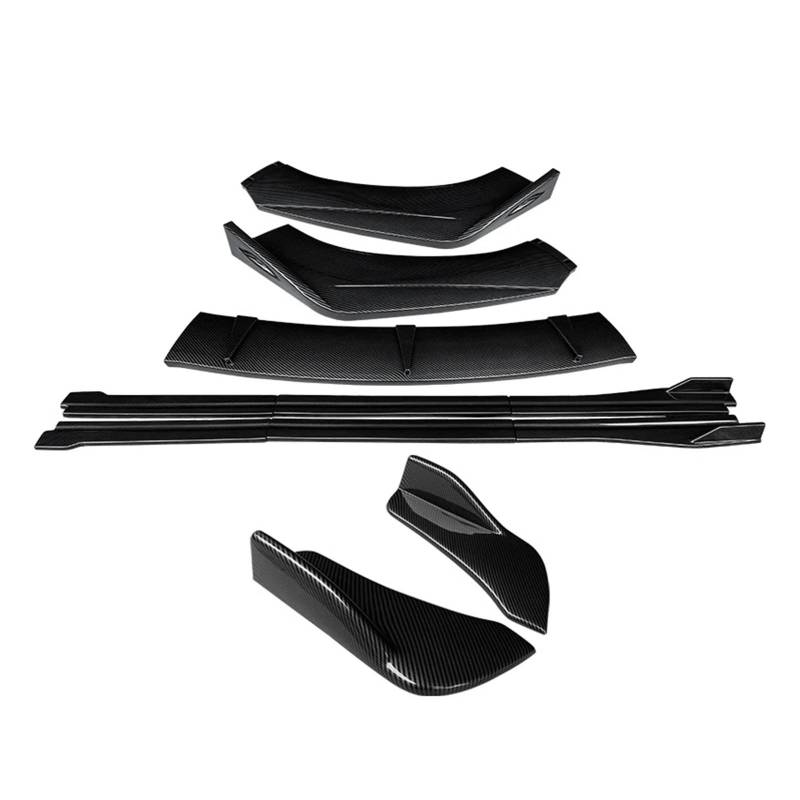 Auto-Frontspoiler Front Spoiler Lippe Für Volvo V40 2013-2019 Auto Body Kit Front Stoßstange Splitter Lip Spoiler Seite Röcke Extensions Hinten Wrap Winkel Shark Fins ABS(Kohlefaser-Optik) von SPUFKGE