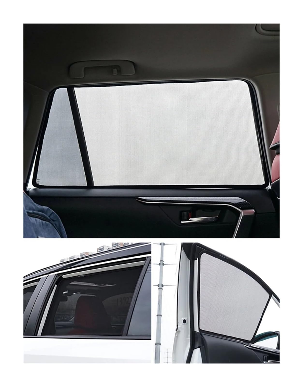 Autofenster Für Benz C Klasse Limousine W205 2014-2021 Benutzerdefinierte Magnetische Auto Fenster Sonnenschutz Vorhang Frontscheibe Mesh Rahmen Vorhang Schiebedach Sonnenschirm(Back Window) von SPUFKGE