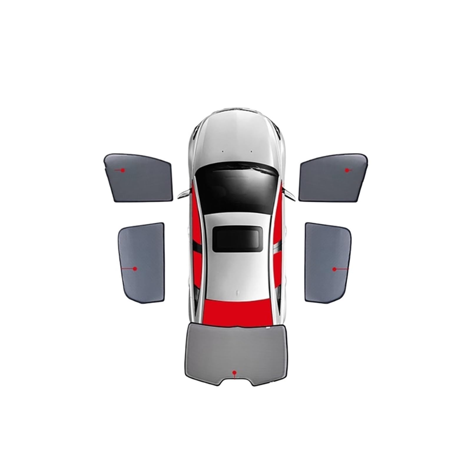 Autofenster Für Kia Für Karneval Für Sedona YP 2014-2020 Vorne Heckscheibe Auto Sonnenschutz Schild Baby Seite Fenster Sonnenschutz Magnetische Visier Vorhang Schiebedach Sonnenschirm(5PCS Front Rear von SPUFKGE