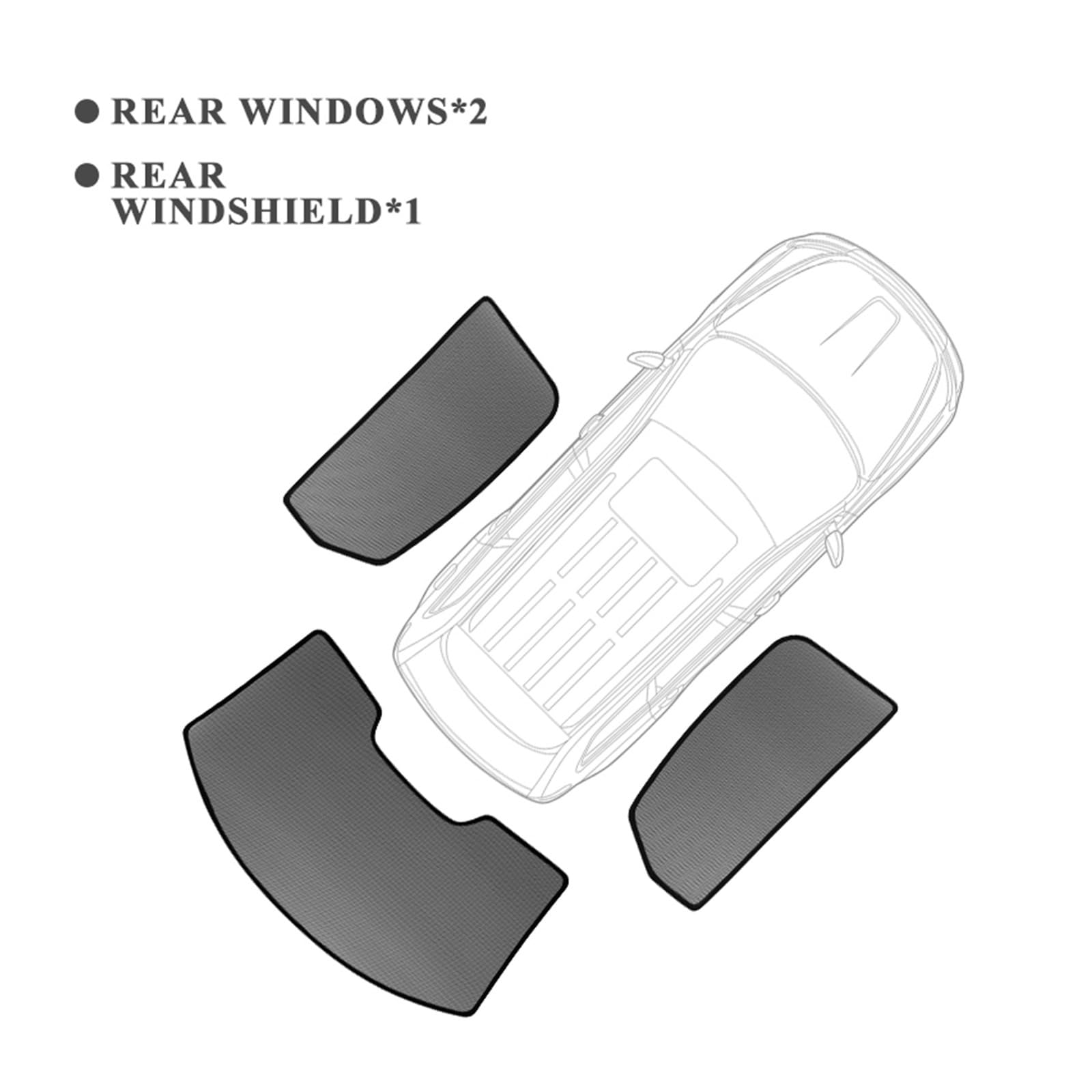 Autofenster Für Mazda 3 Sport Hatchback 2019-2023 2024 Hinten Seite Fenster Sonnenschutz Auto Sonnenschirm Magnetische Frontscheibe Mesh Vorhang Schiebedach Sonnenschirm(3Pcs Rear Windshield) von SPUFKGE