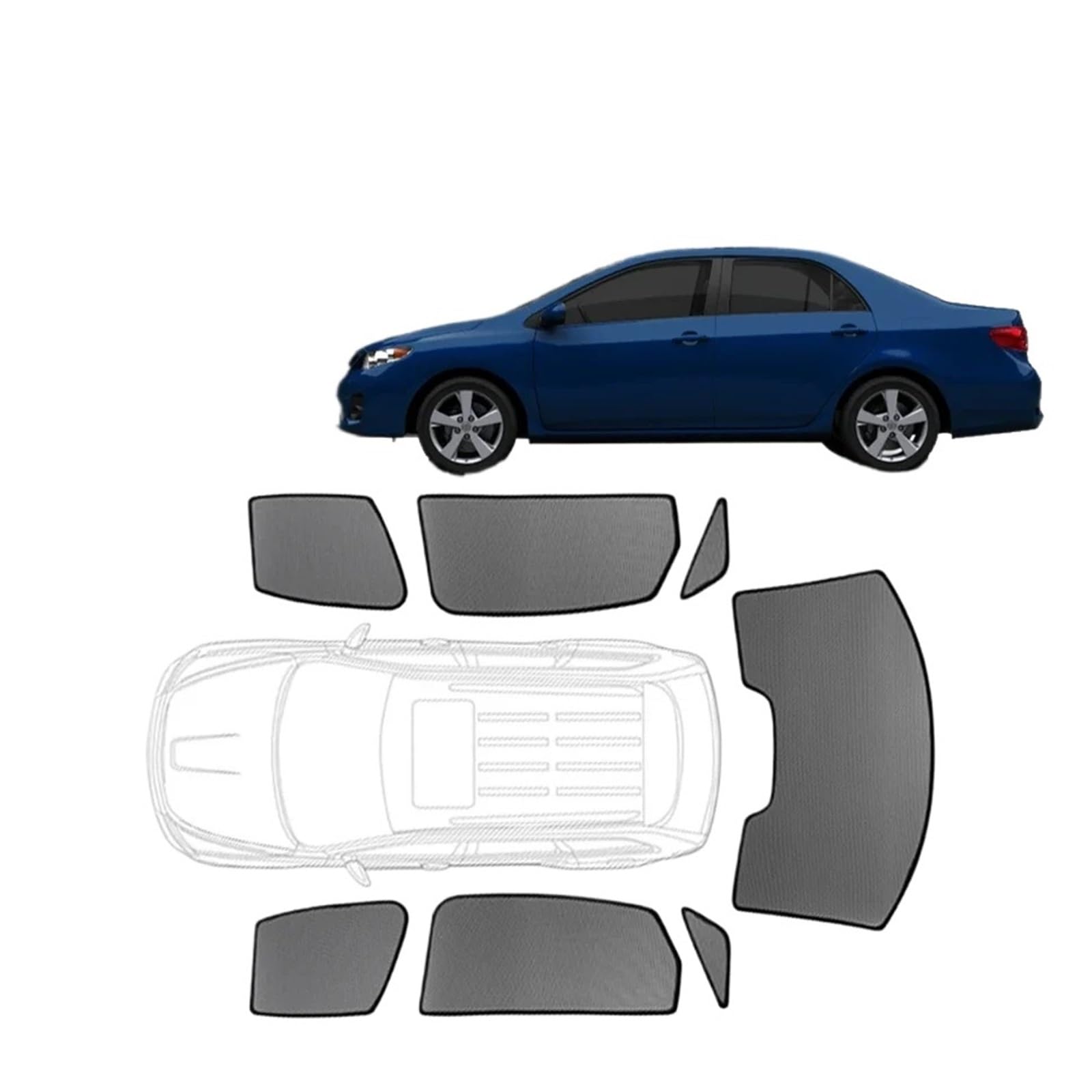 Autofenster Für Toyota Für Corolla Für Limousine E140 2009-2013 10. Benutzerdefinierte Magnetische Autofenster Sonnenschutz Gen Vorhang Mesh Frontscheibe Rahmen Schiebedach Sonnenschirm(Front Windshie von SPUFKGE