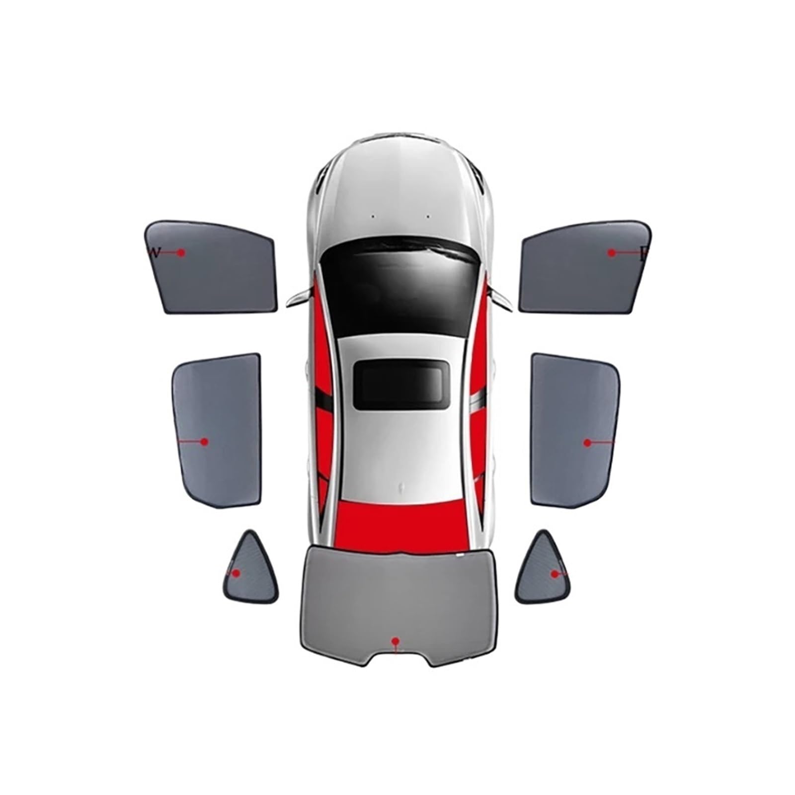 Autofenster Für VW Für Atlas Für CA1 Für Teramont 2017-2021 Magnetische Auto Sonnenschutz Schild Frontscheibe Hinten Seite Fenster Sonnenschutz Visier Schiebedach Sonnenschirm(7PCS) von SPUFKGE