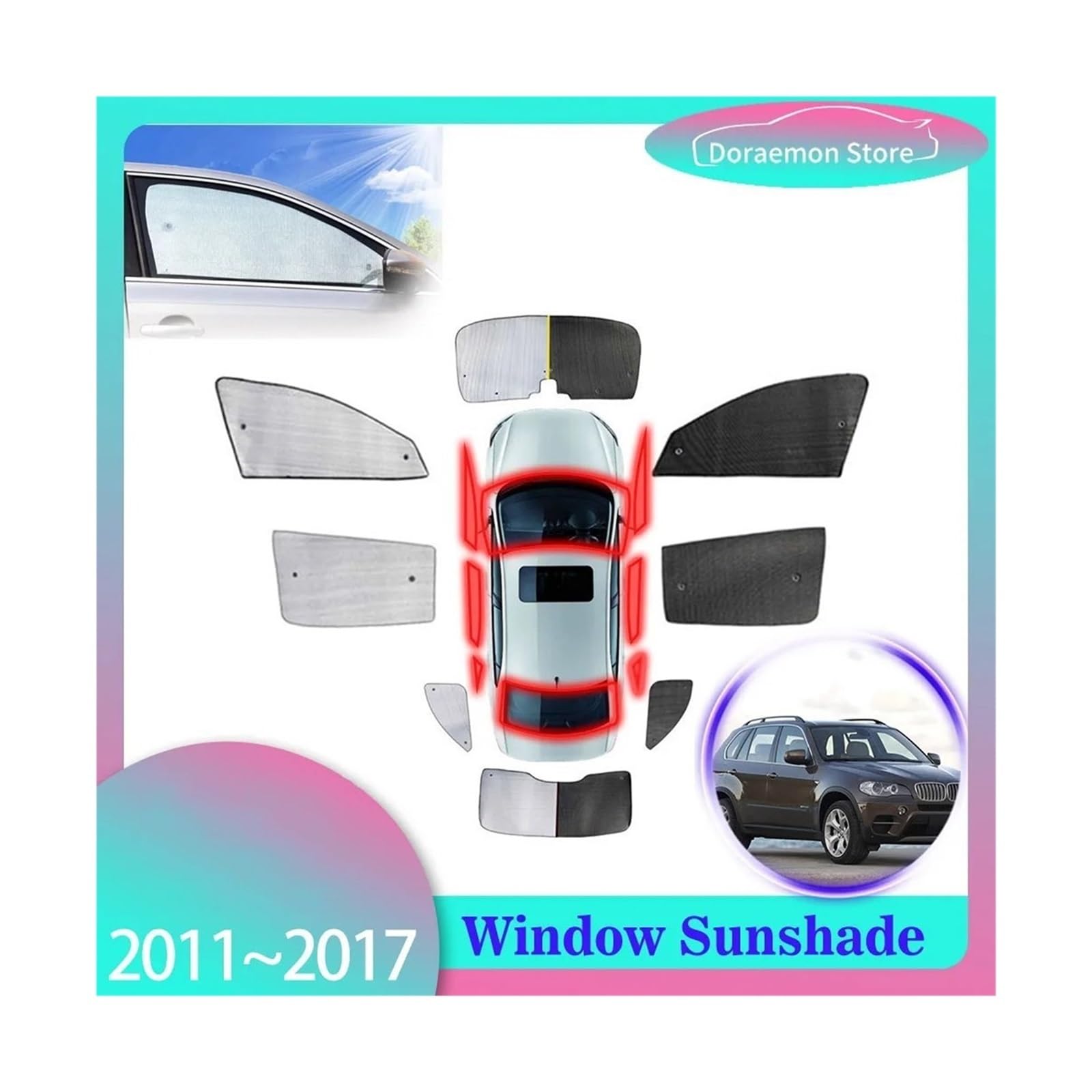 Autofenster Für X3 Für F25 2011~2017 Volle Abdeckungen Sonnenschirme Hinten Seite Windschutzscheiben Matte Auto Fenster Vorhang Sonnenschutz Visier Sonnencreme Schiebedach Sonnenschirm(Rear Windows) von SPUFKGE