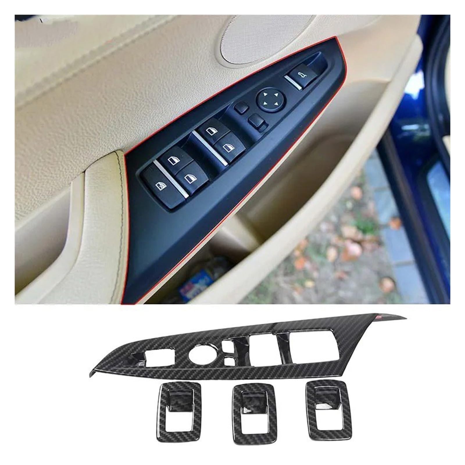 Für Für X3 F25 2011-2017 Carbon Fiber Car Center Control Panel Lenkrad Tür Trim Aufkleber Auto Innen Dekoration Abdeckung Auto Innendekoration Interieur Dekor(D) von SPUFKGE