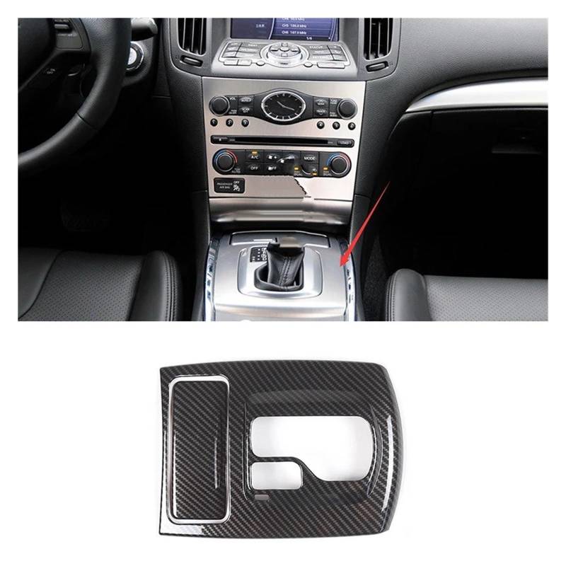 Für Infiniti G25 G37 2007-2013 Auto Zubehör ABS Carbon Faser Auto Center Control Getriebe Shift Panel Lenkrad Trim Aufkleber Auto Innendekoration Interieur Dekor(Style 3 for 2009-13) von SPUFKGE