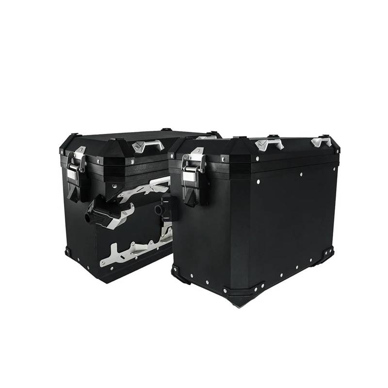 Gepäck Rack Motorrad Gepäckträger Für Suzuki Für V-Strom 650 DL650 DL650XT 2017-2023 Aluminium Motorrad Packtaschen Satteltasche Top Case Stamm Halterung Box Gepäck Rack(BK Panniers) von SPUFKGE