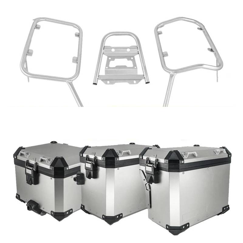 Gepäck Rack Motorrad Gepäckträger Für XADV 750 Für XADV750 2017-2019 2020 Edelstahl Halterung Motorrad Packtaschen Top Case Aluminium Satteltasche Rack Gepäck Box(One Set-SL) von SPUFKGE