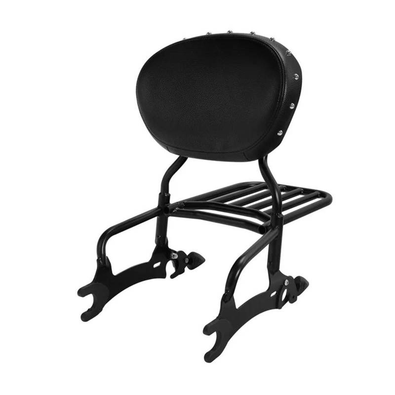 Gepäck Rack Motorrad Gepäckträger Motorrad Sissy Bar Gepäckträger Rückenlehne Für Indian Für Chieftain Für Springfield Für Dark Für Horse Für Challenger(Black Black) von SPUFKGE