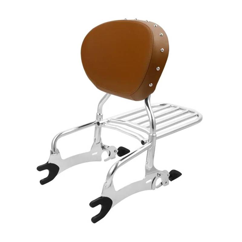 Gepäck Rack Motorrad Gepäckträger Motorrad Sissy Bar Gepäckträger Rückenlehne Für Indian Für Chieftain Für Springfield Für Dark Für Horse Für Challenger(Chrome Desert Tan) von SPUFKGE