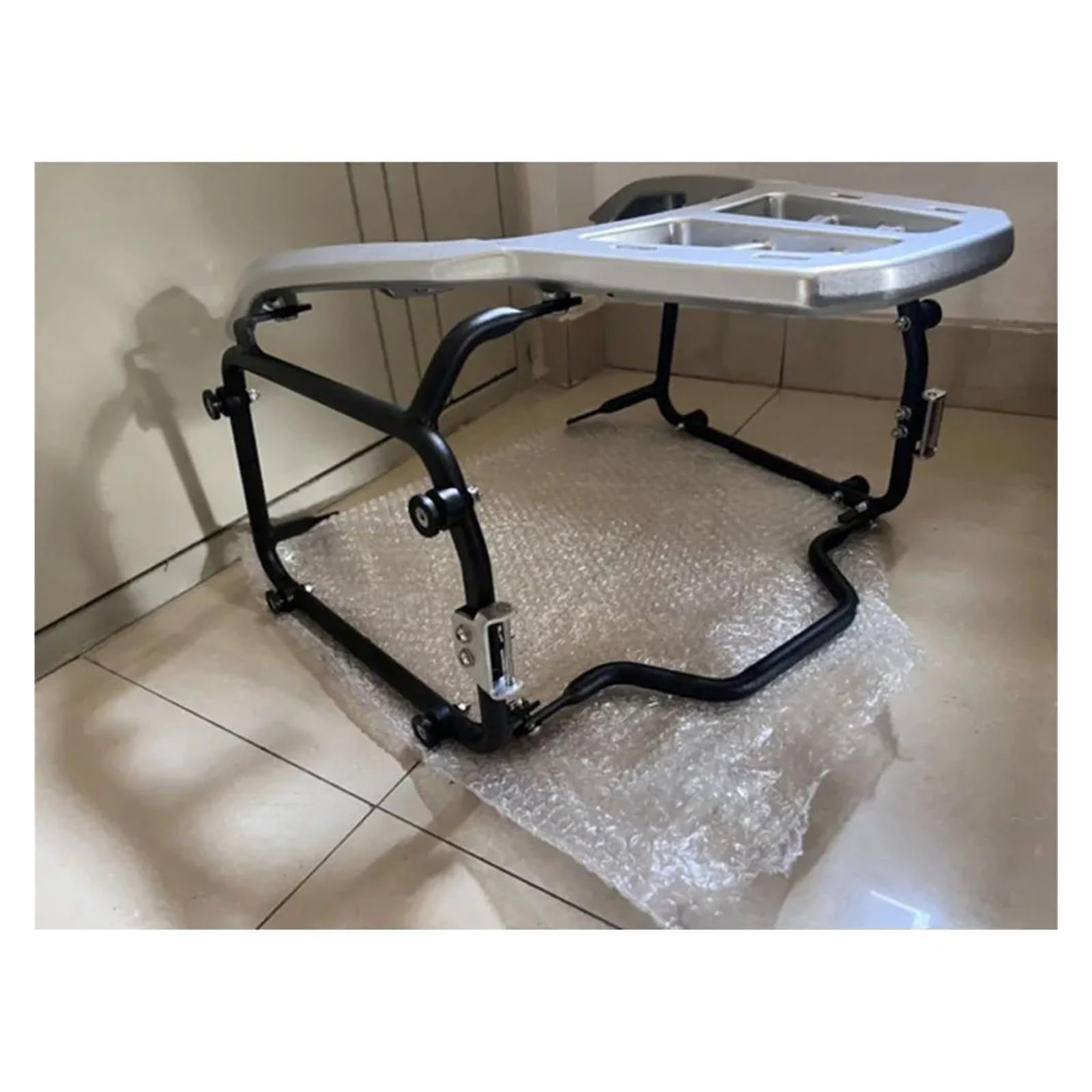 Gepäck Rack Motorrad Gepäckträger Motorrad Zubehör Schwanz Box Halterung Unterstützung Bar Halterung Hinten Gepäck Rack Für Lexmoto XDV300 Für XDV125(with Side Stand) von SPUFKGE